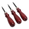 3 Pcs Leather Beveler Steel Material Sandalwood Handle Lightweight DIY Leather Edge Beveler Skiver