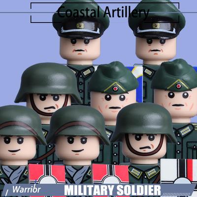 Солдат береговых войск ВМФ времен Второй мировой войны, фигурка, строительные блоки, армейский офицер, воин, кепка, шлем, флаг, аксессуары, военные кирпичики, игрушки для мальчиков