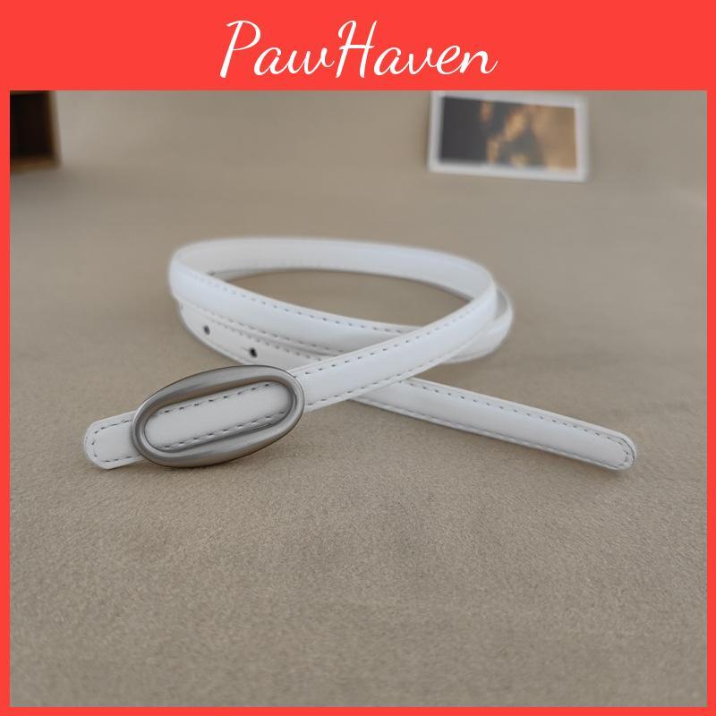 Belt Dress Leather For Women With Elliptical Buckle Design And Classic Closure