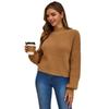 Spring New Laid-back Style Semi-high Neck Pullover Knitted Base Layer, Long-sleeved Loose and Versatile Sweater for Women