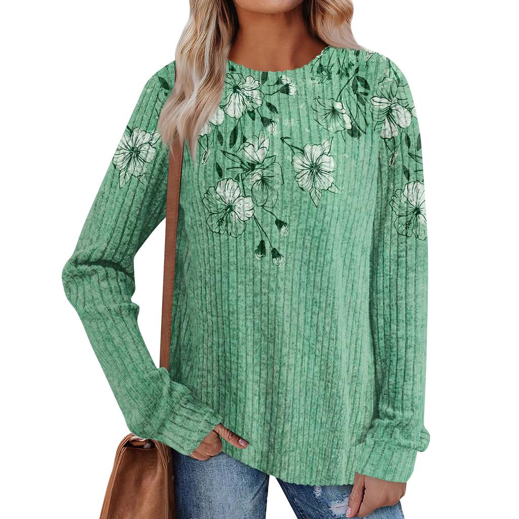 Женский принт Легкий Топ с круглым вырезом из матового хлопка