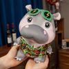 Модная плюшевая игрушка в виде бегемота, мультяшные плюшевые животные, бегемоты, плюшевые игрушки с подвеской в виде рубашки и сумки, мультяшный брелок, подарки