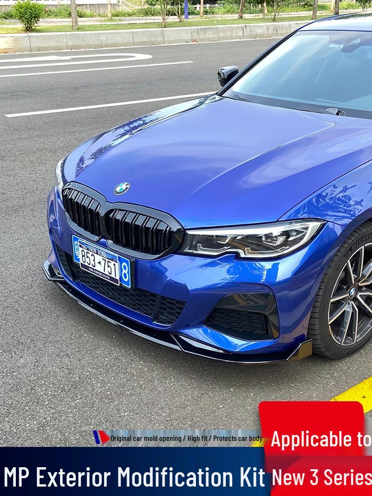 Комплект переднего сплиттера и бампера для BMW 3 серии 20-25 - Черный MP