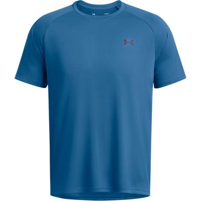UA Tech™ Logo Comfort Casual Crew Neck Short Sleeve T Shirt Men T Shirts Photon-Blue 1326413-406