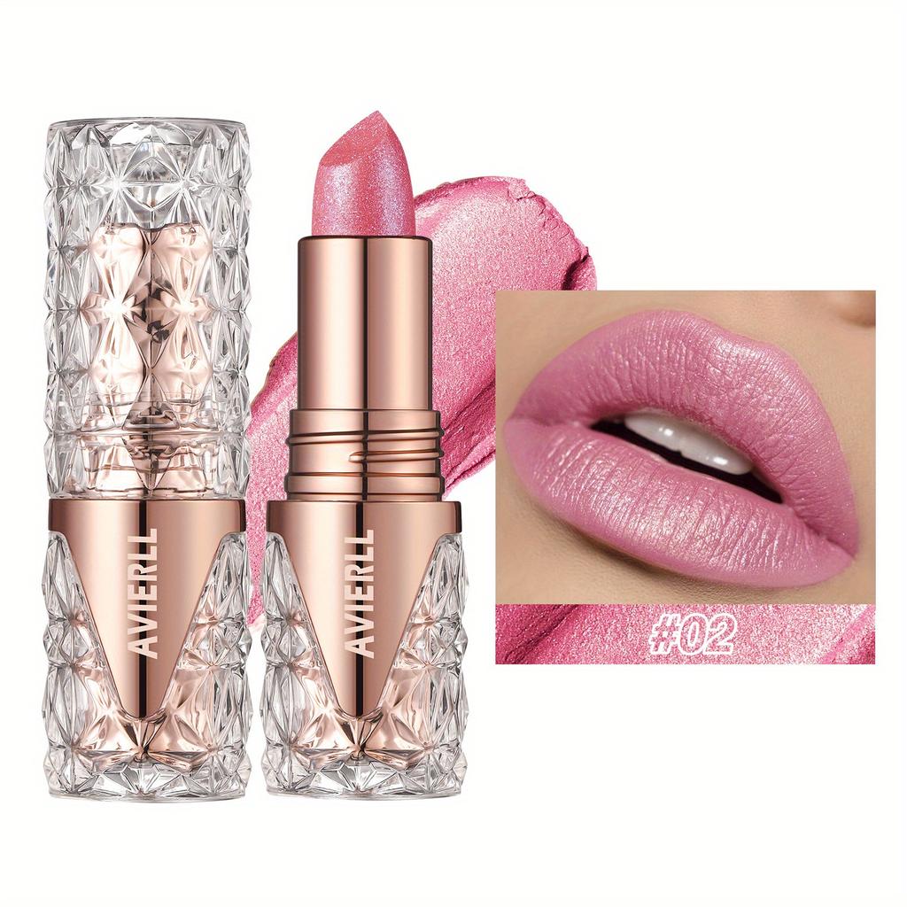 Shimmering Lipstick Long-Lasting Waterproof Lipstick Smooth Texture Full Coverage Glitter Lipstick Available In Black Golden Red Pink Lip Makeup