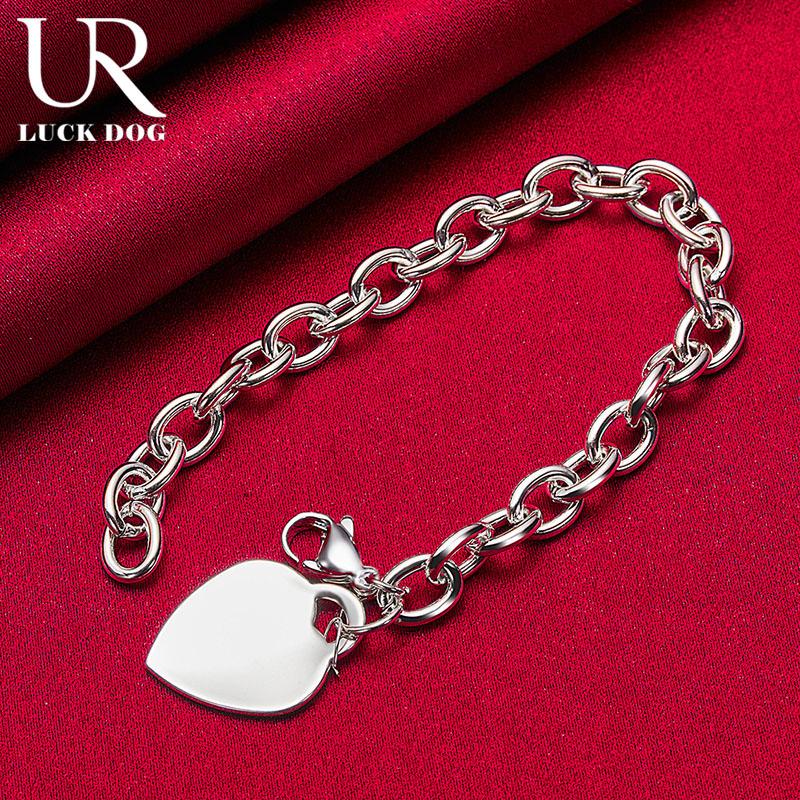 Браслет с подвеской в форме сердца из стерлингового серебра 925 пробы, модные свадебные украшения