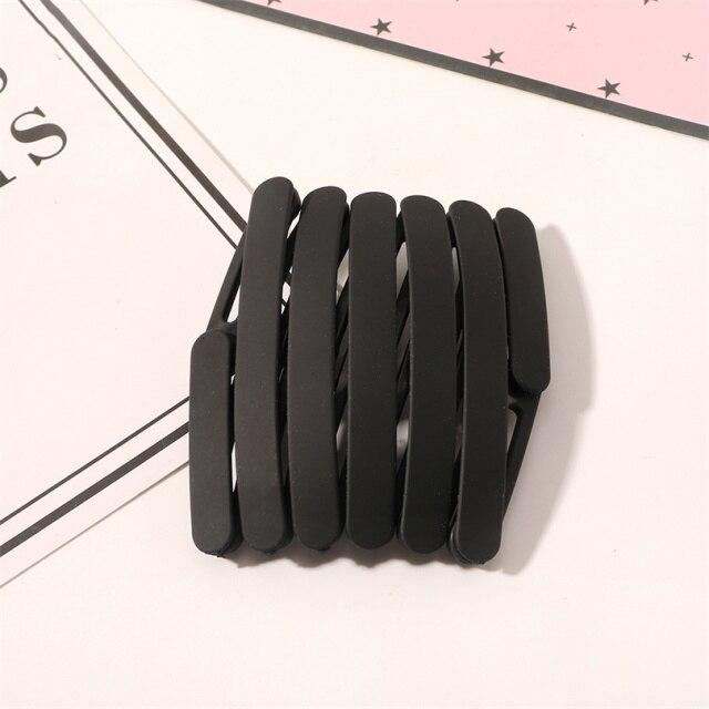 1 шт., телескопическая повязка на голову, портативная складная заколка для волос, женская волшебная повязка на голову с отверстием для волос с зубом, Нескользящие когти, аксессуары для волос