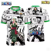 Men's Fashion One Piece T-Shirt Zoro Art Print Boys Clothes Girls Short Sleeve Men Jersey Lightweight Tops