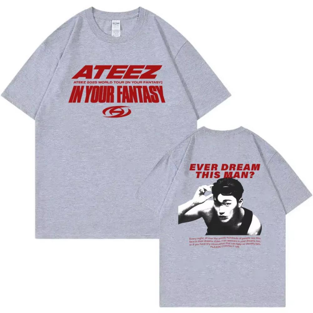 Модная футболка ATEEZ World Tour in Your Fantasy Ever Dream This Man для мужчин и женщин, корейский тренд, K-pop футболки, женская повседневная футболка