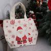 Cartoon Christmas Canvas Gift Bag Santa Claus Merry Christmas Decor  Party Favors