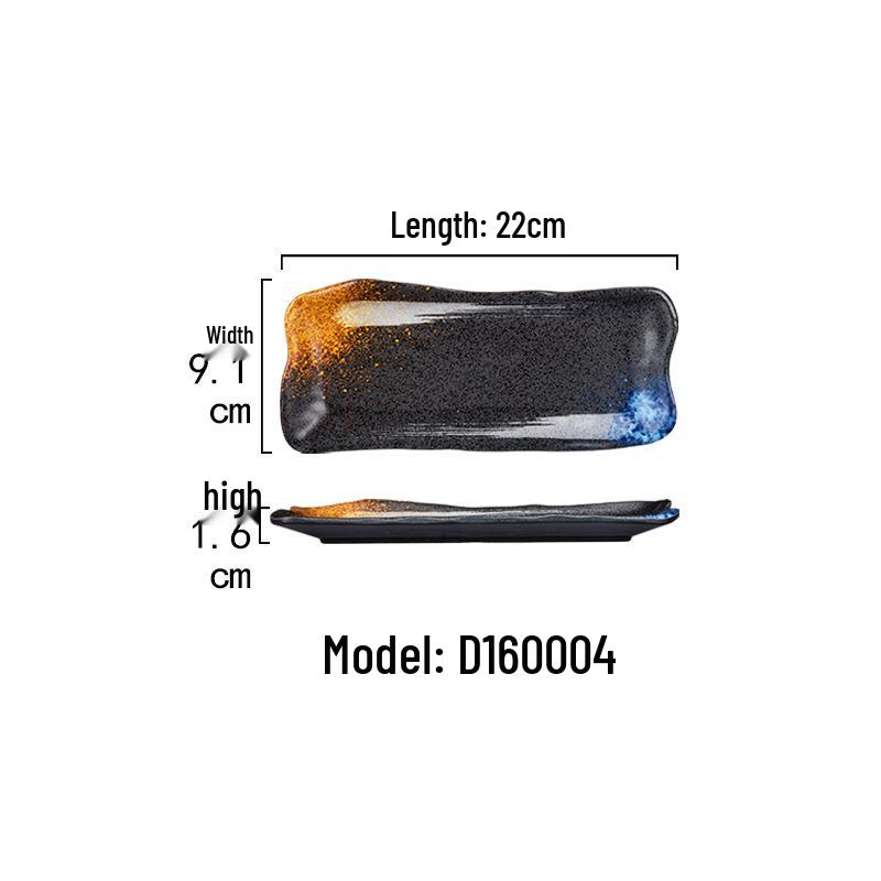 Japanese Melamine Rectangular Barbecue Side Dish Plate - Imitation Porcelain, Creative and Drop-Resistant for Hot Pot and Restaurants