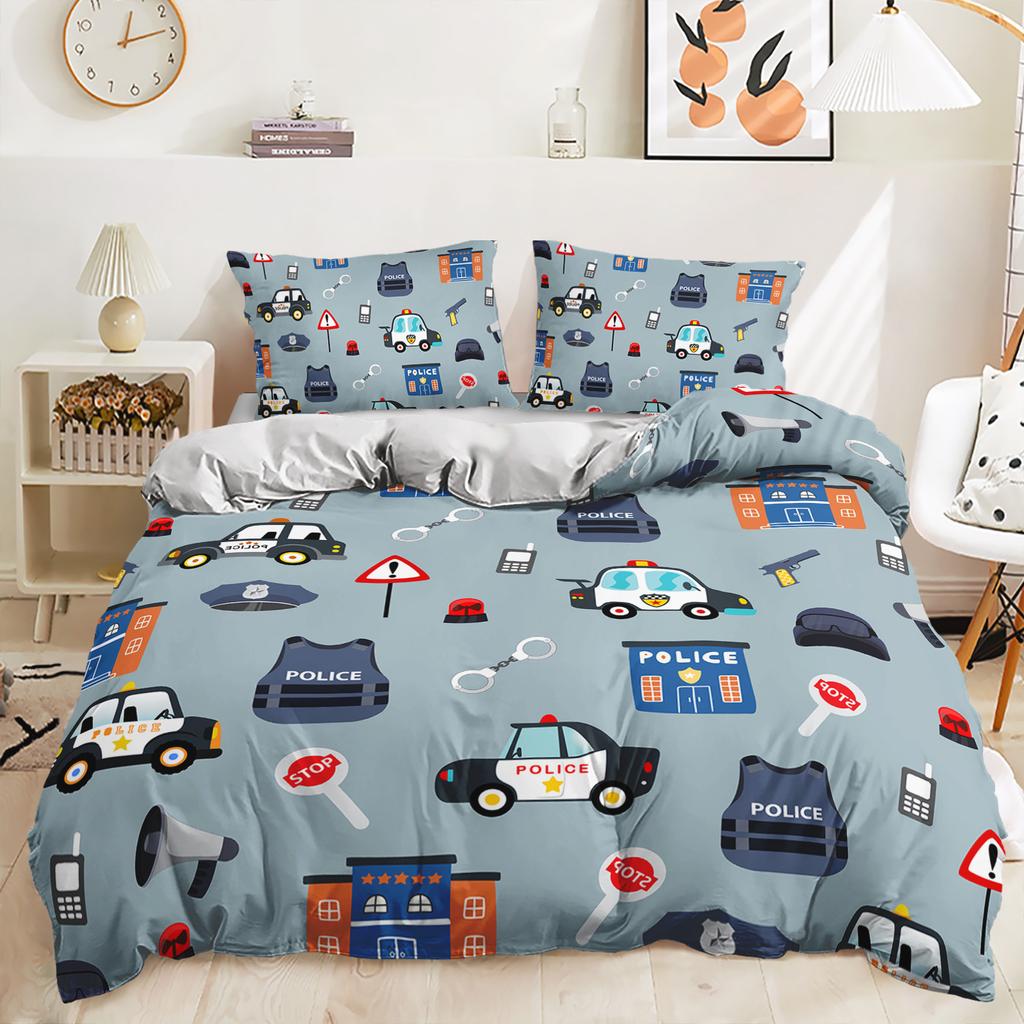 Bedding Three-Piece 3D Digital Printing Cartoon Car Children'S Quilt