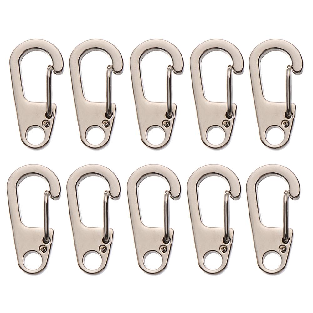 Survival EDC Gear Safety Travel Tools D-Ring Key Chain D Carabiner Spring Clips Camping Keyring