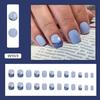 24 шт., носимые короткие овальные ногти, полное покрытие, накладные ногти, жемчужный дизайн, гель-лак для украшения ногтей