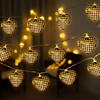 Metal Heart Led Lights - 4 Meter, 14 LED Warm Yellow Heart Shape Lights for Decoration, Decorations Lights