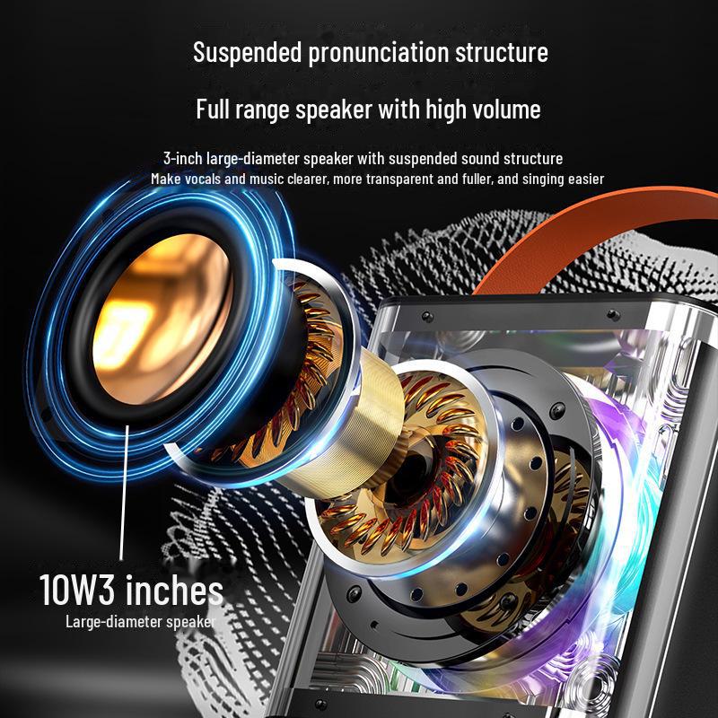 Bluetooth-динамик с высококачественным звуком, портативным микрофоном и светодиодной подсветкой для танцевальных вечеринок