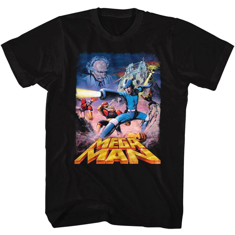 Mega Man 80's Capcom Video Game Poster Men's T Shirt Gamer Merch