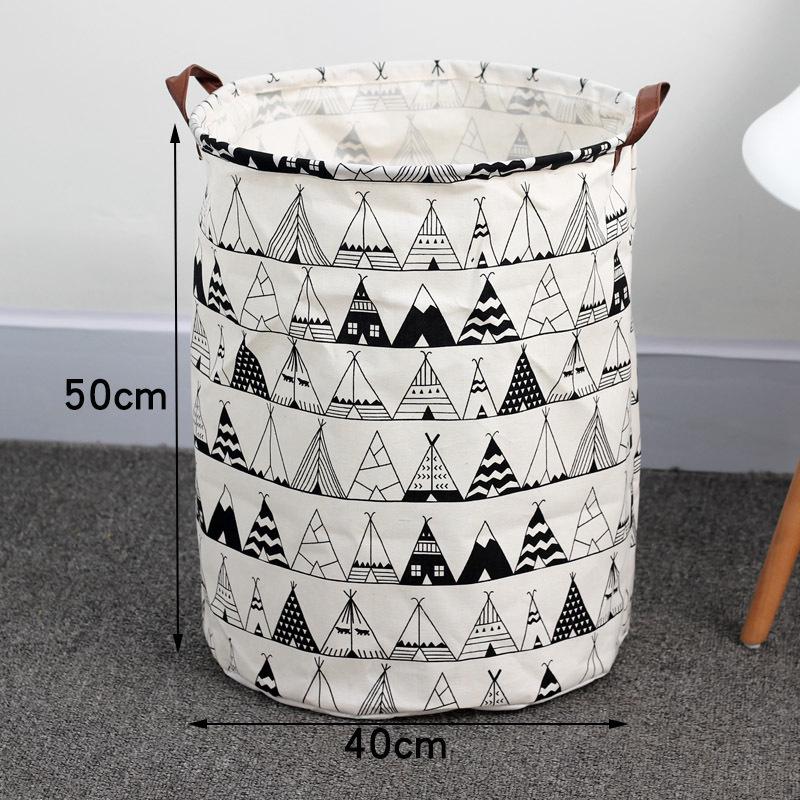 Extra Large Cotton Linen Folding Laundry Basket and Toy Hamper