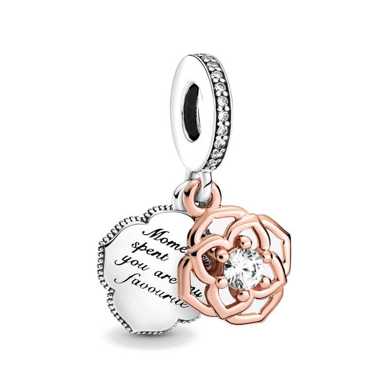 Серия Rose Gold Firefly, Подвеска-ключ, Бусина-компонент, Компонент-бусина, Идеально подходит для оригинального браслета European Authentic, Высококачественные ювелирные изделия