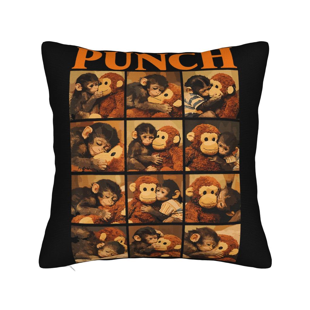 Cute Baby Monkey Named Punch Plush Hugging Pillow Case Print Pillow Cover For Wedding Party Home Decor Funny Pillowcases