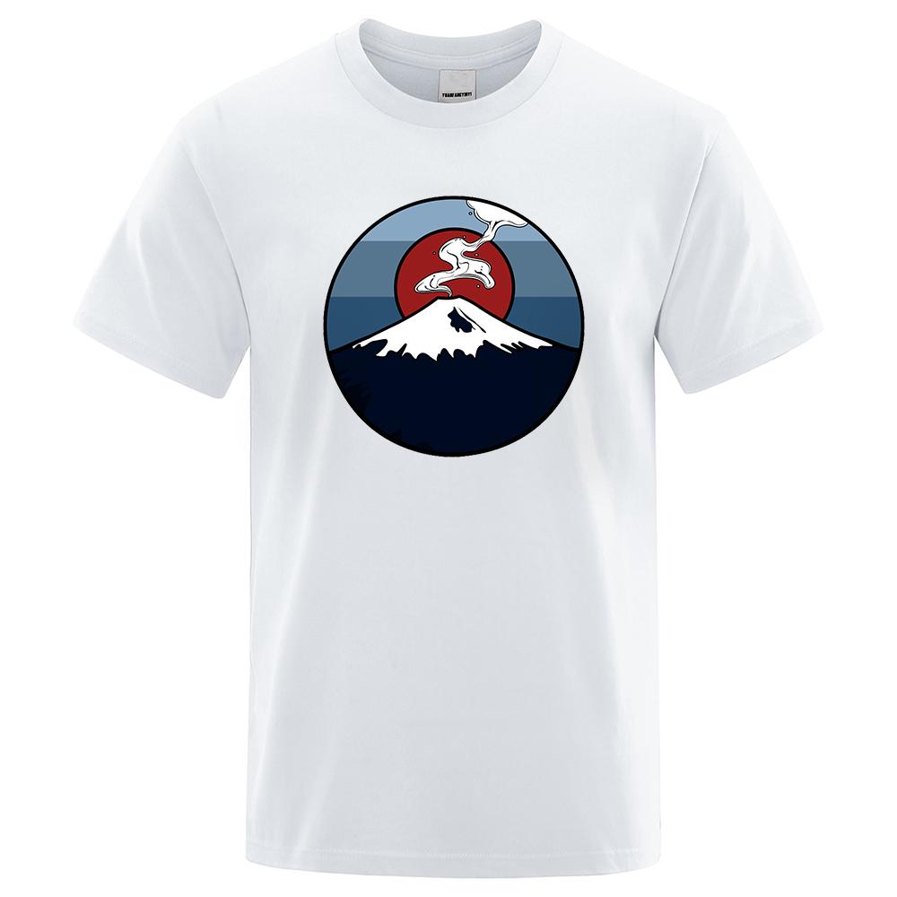 Монтана. Фудзи, Япония Мужская Женская Футболка Модные Хлопковые Экологичные Футболки Летняя Футболка Одежда Футболка Большие Свободные Футболки