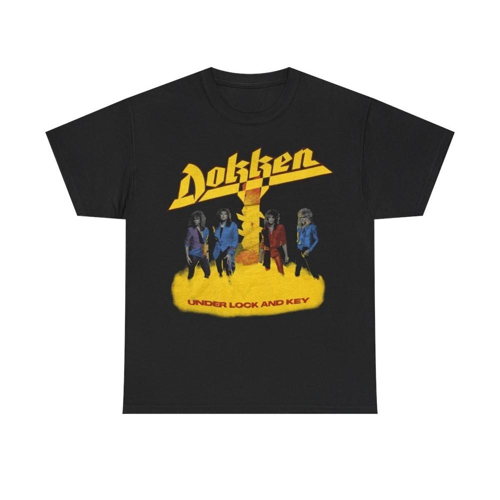 DOKKEN UNDER LOCK AND KEY NEW BLACK DOUBLE SIDED TEE Unisex T-Shirt