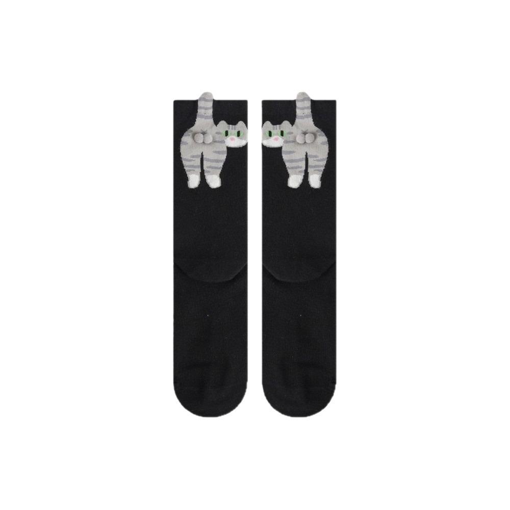 Soft Cartoon Cat Socks Breathable Novelty Kitty Socks Cute 3D Cat Eggs Socks  Lady