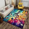 Colorful Music Note Art Carpet suitable as a non-slip mat for the living room or bedroom sofa