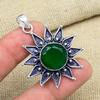 Зеленый оникс драгоценный камень 925 стерлингового серебра Бохо ювелирные изделия ручной работы прекрасный кулон для женщин