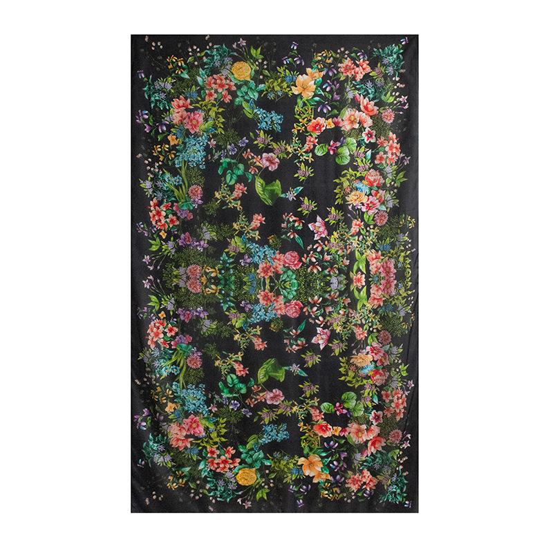 Spring and summer long strip 100% mulberry silk scarf blue silk scarf high literary sense sun protection large shawl thin