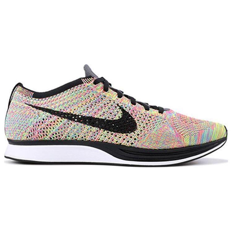 Nike Flyknit Racer 'Multicolor' 2013 (Unisex) Dark Grey / Black-Bl Glow-Pnk Fl Running Shoes 526628 004
