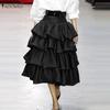 Женские элегантные многослойные однотонные юбки с оборками