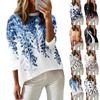Women's T Shirt Tee Floral Printed Long Sleeve Daily Weekend Fashion Drop Shoulder Round Neck Top Blouse