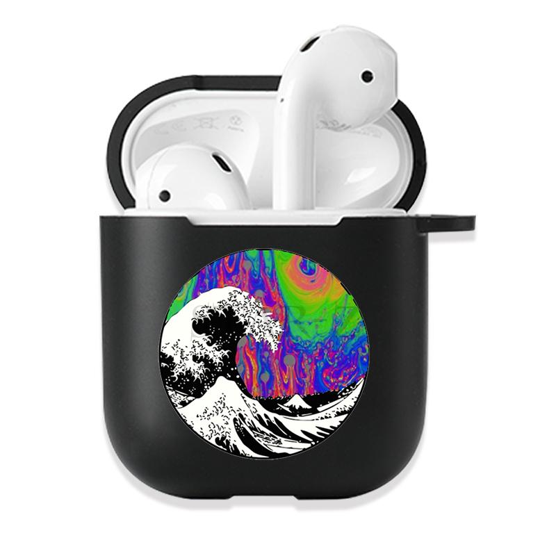 Мягкий черный силиконовый чехол для Apple Airpods Pro 3 2 1 The Great Wave of Kanagawa Bluetooth, беспроводные чехлы для наушников Airpod Cover