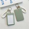 Ins Solid Color ID Card Holder Student Bus Card Case Badge Cards Cover Women Credit Card Holder with Hand Rope Lanyard
