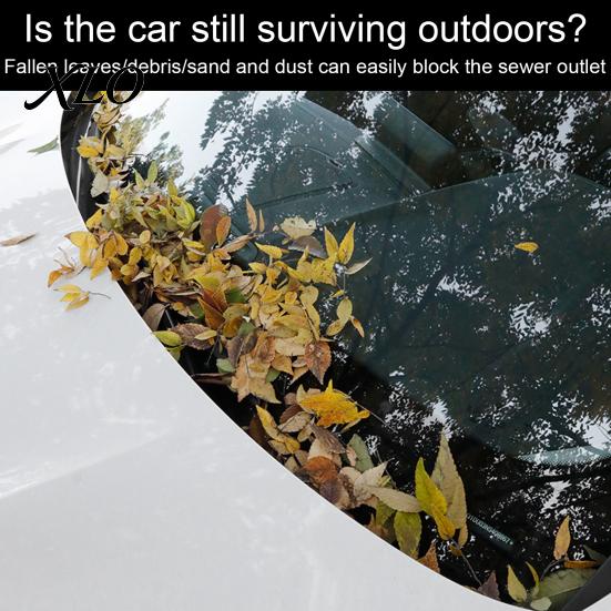 Lightweight Polyester Windshield Shield Car Leaf Guard Cover, Rain Gutter Dustproof Protector for All Season Auto Exterior Protection Wiper
