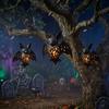 2PCS Openwork Gothic Style Halloween Bat Light Glowing Halloween Bat Lampshade  Ghost Festival