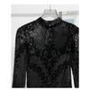 Women's Lace Sheer V Neck Long Sleeve T Shirts Tops Bodysuit Jumpsuit Bodycon Rompers Fall Clothes Clubwear Bodysuits