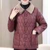 Mother's Plush Leather-Trimmed Winter Jacket: Fashionable, Thick Cotton Coat for Middle-Aged Women In Loose, Large Sizes.