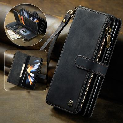 Противоударный кожаный чехол для мобильного телефона Samsung Galaxy Z Fold4 Fold 4 Fold3 Fold 3 5g Чехлы-бумажники со шнурком