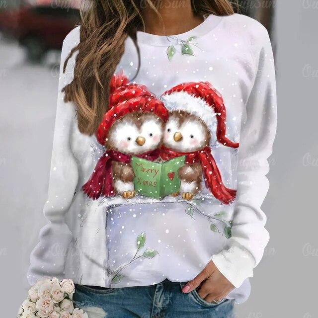 Осенняя модная футболка с длинным рукавом, популярные женские футболки Kawaii с принтом совы, Эстетическая женская одежда с круглым вырезом, повседневный уличный топ