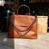 Plain Fashion Light Luxury All-match Bow Gold Buckle Single-shoulder Cross-slung Portable Leather Tote Bag