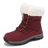 Women Fashion High-top Snow Boots Waterproof Cotton Shoes Plush Warm Sneakers Non-slip Winter Hiking Shoes
