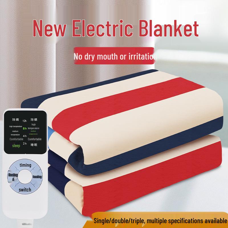 Smart Electric Heating Blanket with Dual Control & Dehumidification for Home - Dust Mite Removal, Water Heating, Constant Temperature
