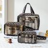Large Capacity Waterproof PU Transparent Cosmetic & Toiletry Bag for Travel and Swimming