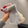 Warm Flannel Gloves Touch-screen Full Finger Mittens Fashion Plush Driving Gloves  Cycling