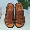 100% Cow Leather Sandals Outdoor Business Beach Shoes Men's Sandals Comfortable Soft Summer Casual Flats Shoes Men Size 38-48