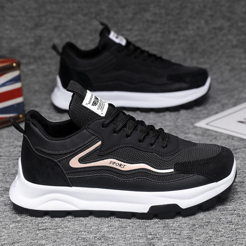 Новая модная спортивная и повседневная обувь, трендовая мужская обувь с толстой подошвой, подходящая по цвету, сетчатая дышащая летняя спортивная обувь для мальчиков