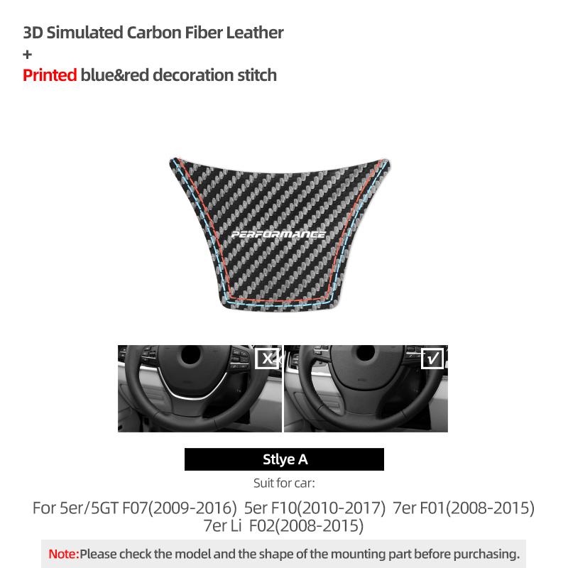 For BMW F10 F07 F01 F02 Series 7 5 GT Made of Alcantara Car Interior Tuning Steering Wheel Panel Stickers Trims Accessories