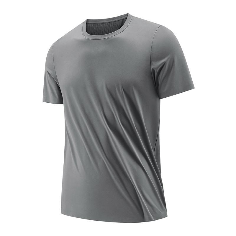 Спортивная футболка мужская с коротким рукавом летняя быстросохнущая футболка для фитнеса и бега дышащая короткая футболка из ледяного шелка для мужчин